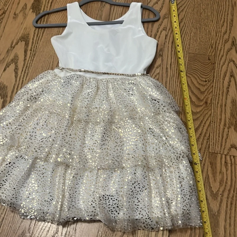 THE CHILDREN’S PLACE KIDS ELEGANT TIERED GOLD & CREAM DRESS SIZE‎ 10/12